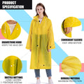 Waterproof Rain Coat - Hooded Universal Outdoor Water Resistant Portable Suit for Men Women Boys & Girls 1 pc yellow